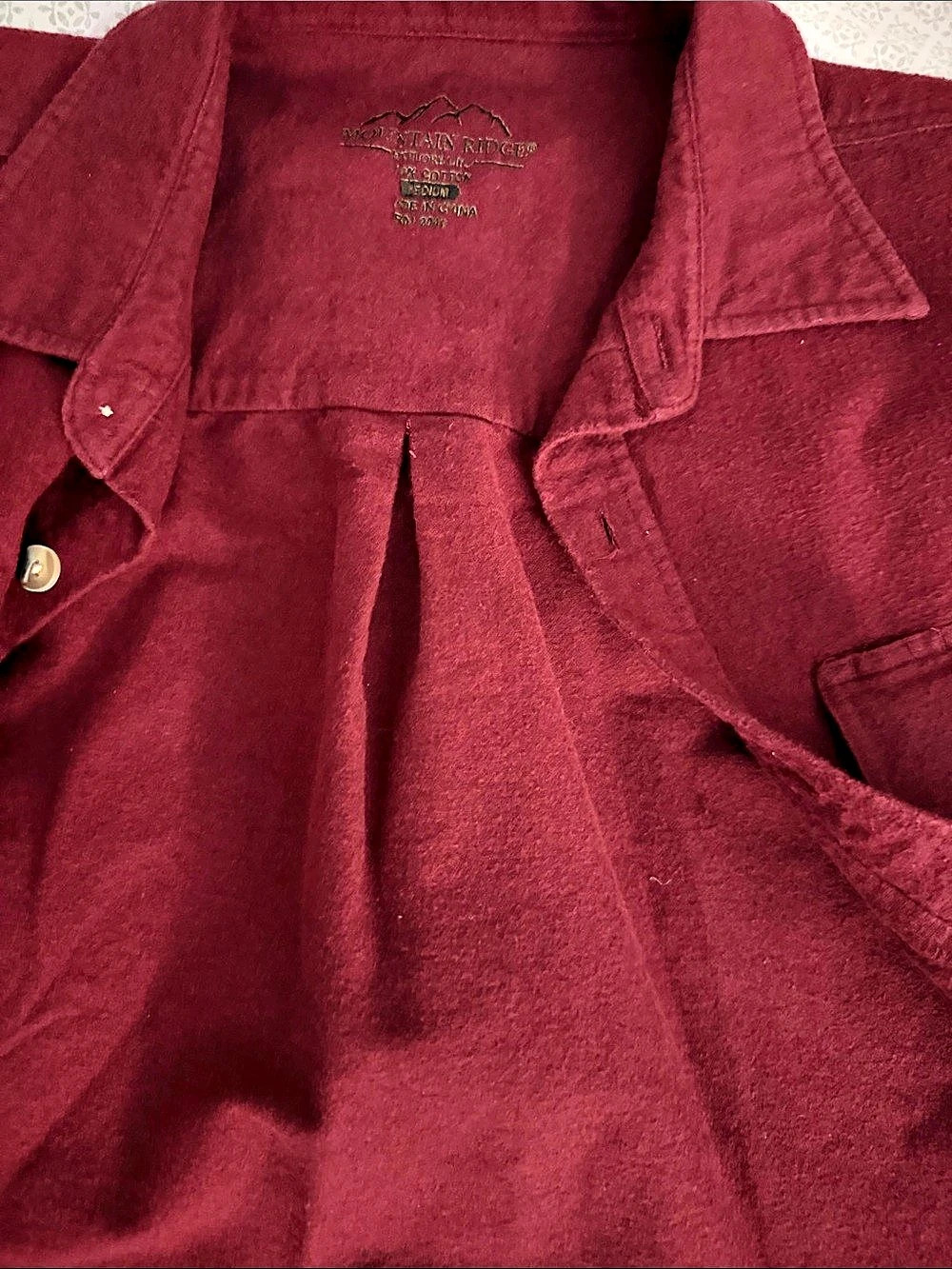 Mountain Ridge Men's Burgundy Button Front Shirt
